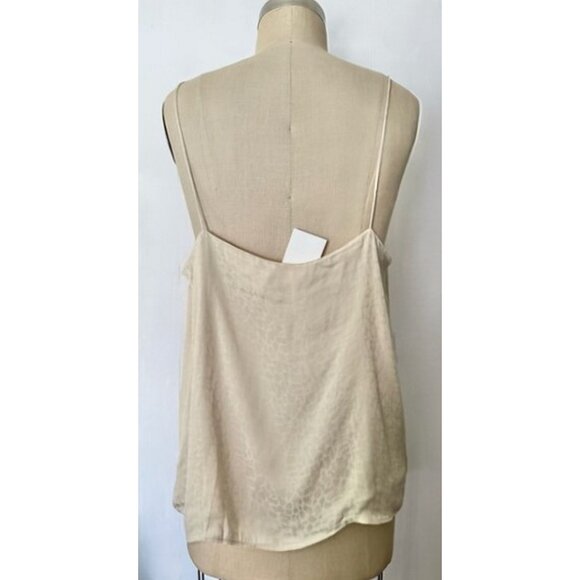 H&M BEIGE LEOPARD PRINT V-NECK SPAGHETTI STRAP SILKY CAMISOLE 16 NWT - Picture 4 of 8